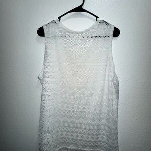 Men’s White Lace Sleeveless Top